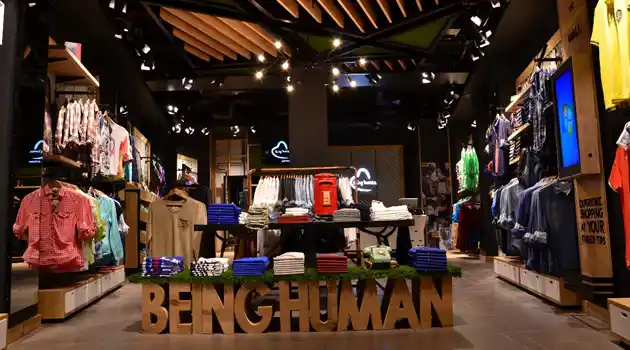 Interiors of a Being Human store in Mumbai. Mandhana Industries has defined the brand as “aspirational high-fashion.” 