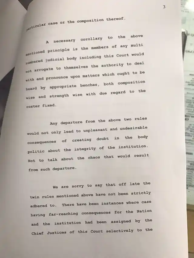 Letter from four sitting SC judges to CJI (Page 3 of 7).