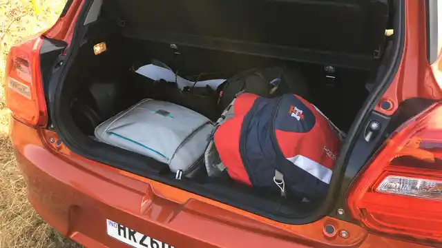 Boot space in the Swift is now 268 litres, an increase of 58 litres over the earlier Swift. 