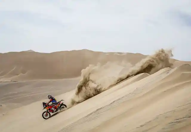 A KTM rider in action.