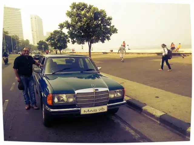 Dr Alok Patel with his 1984 W123 Mercedes 300D.