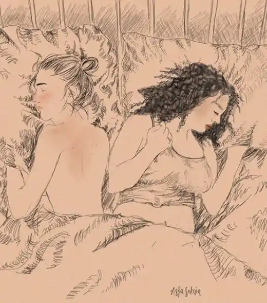 Artwork by artist Asfa Sabrin for Queernama.
