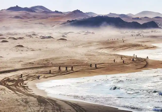 Racers battle it out on at the picturesque terrain.