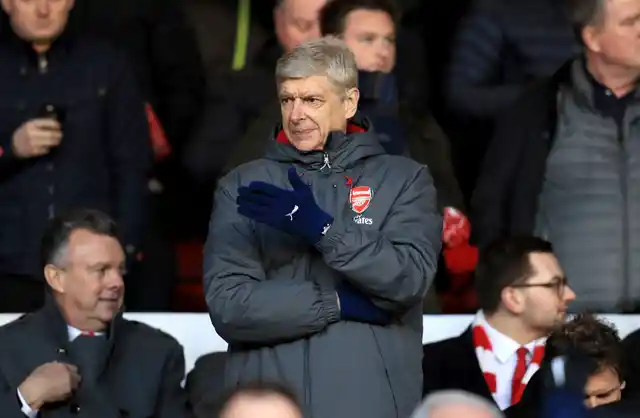 Arsene Wenger gestures during the FA Cup match.