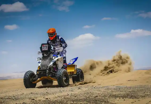 A Yamaha rider of rookie class in action during the first stage.