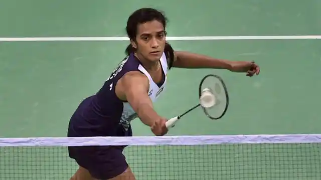 PV Sindhu in action.