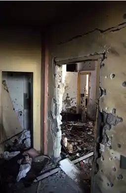 A bullet-ridden Chabad house after the 26/11 attacks. 