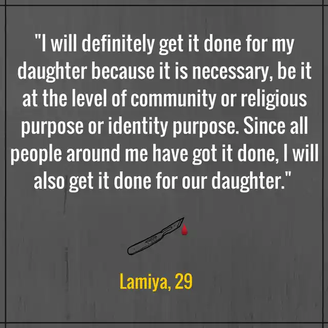 Anecdote from the WeSpeakOut survey on FGM in India. 