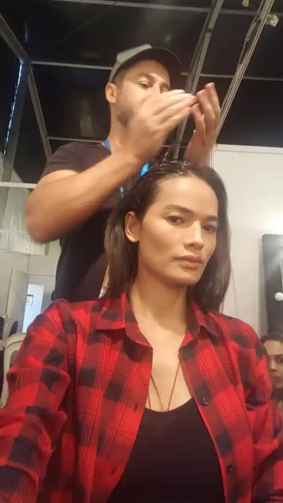 Anjali gets ready for her first show for the day.