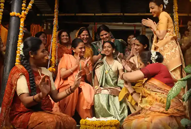 A scene where puberty rituals are underway (in Laxmi’s village), celebrated only among the female members. 