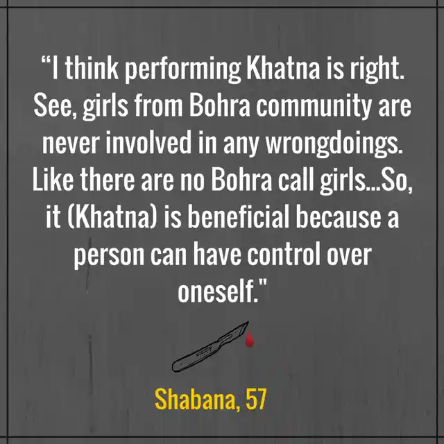 Anecdote from the WeSpeakOut survey on FGM in India. 