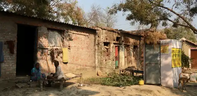 A government-constructed toilet in Nageypur.