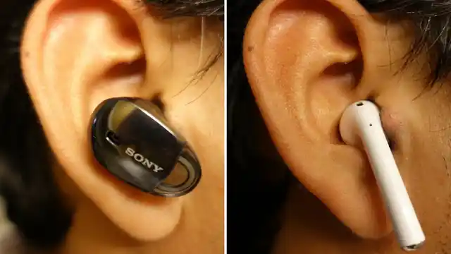 Sony WF-1000X (left) and Apple Airpods (right)