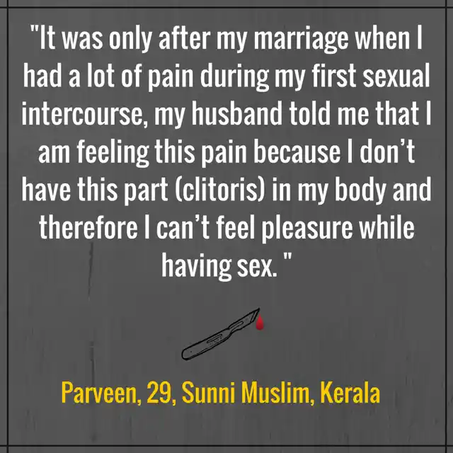 Anecdote from the WeSpeakOut survey on FGM in India. 
