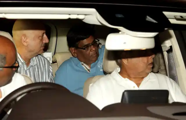 Anupam Kher with Satish Kaushik and David Dhawan.