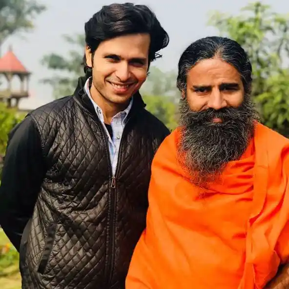 Kranti Prakash Jha with Baba Ramdev. 