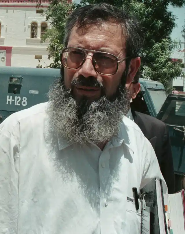 Sheikh Ahmed Saeed, Ahmed Omar Saeed Sheikh’s father after a trial hearing in Hyderabad in 2002. 
