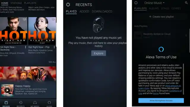 Amazon Prime music has a simple interface with access to Alexa. 