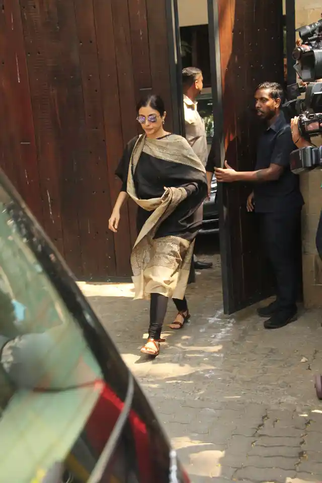 Actor Tabu outside Anil Kapoor’s house. 
