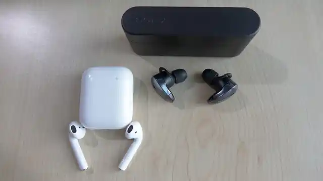Sony’s charging case design looks humongous compared to the Apple unit. 