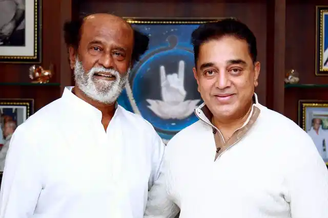 Rajinikanth with Kamal Haasan.