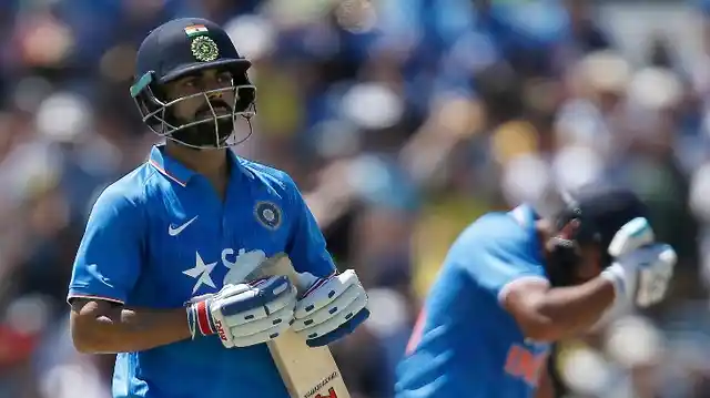 Virat Kohli reacts after being dismisses during an ODI.