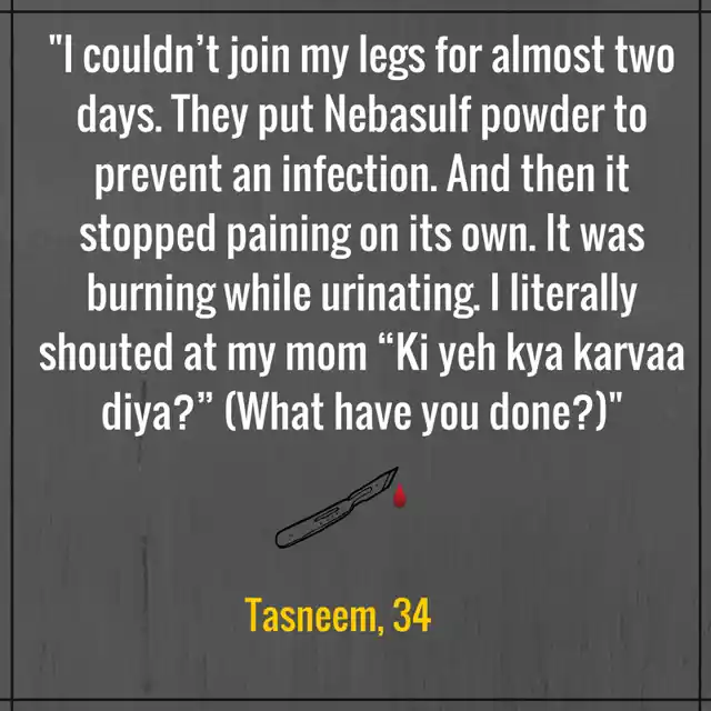 Anecdote from the WeSpeakOut survey on FGM in India. 