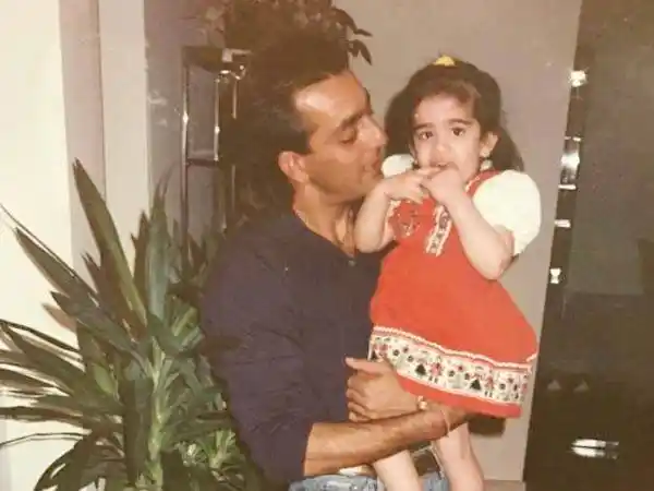 Sanjay Dutt with little Trishala. 