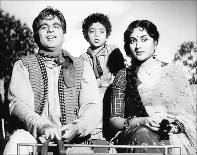 Daisy Irani with Dilip Kumar & Vyjayanthimala in BR Chopra’s <i>Naya Daur.</i> 