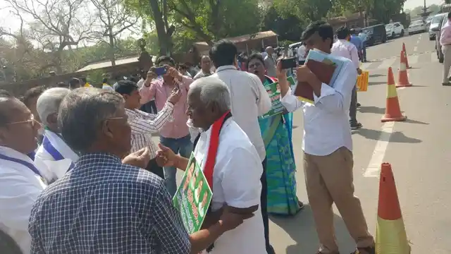 AIADMK leaders in talks with YSRCP leaders outside Parliament.