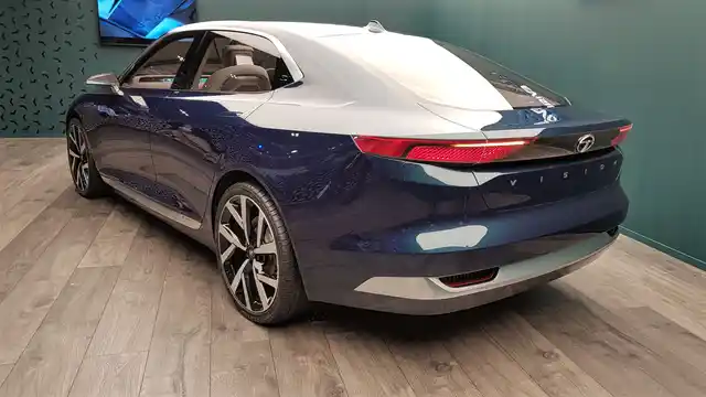 The E-Vision electric sedan from Tata Motors has recessed door handles. 