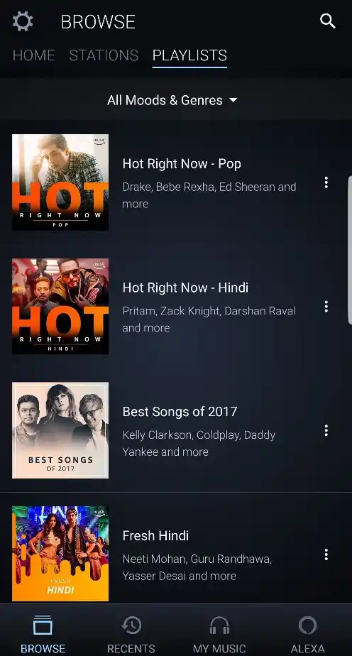 You have an option to customise the playlist on Amazon Music.