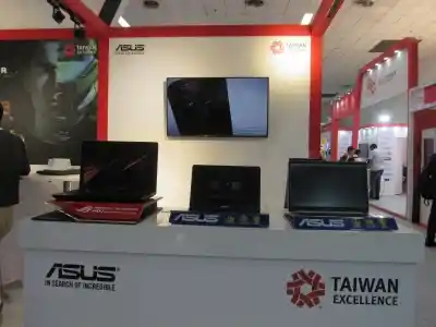 New Delhi: Asus laptops on display at Taiwan Excellence pavilion during Convergence 2018 in New Delhi on March 7, 2018. (Photo: IANS)