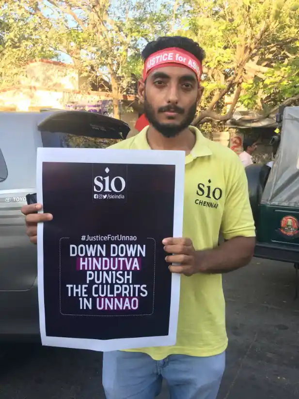 Protests over rapes in Unnao and Kathua reaches Chennai.