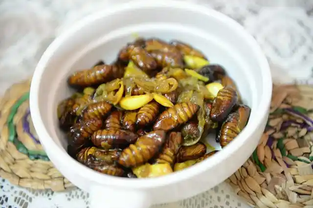 Polu Leta (silk worm pupae stir fried)