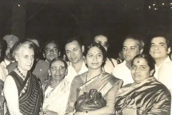 Dr Rajkumar seen in the photo with former prime minister Indira Gandhi, at a Sangeetha Music event.