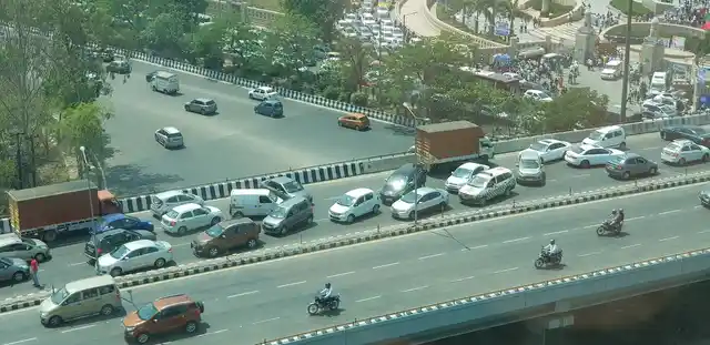 What speed limits? Spot the cop car going the wrong way in this photo. 