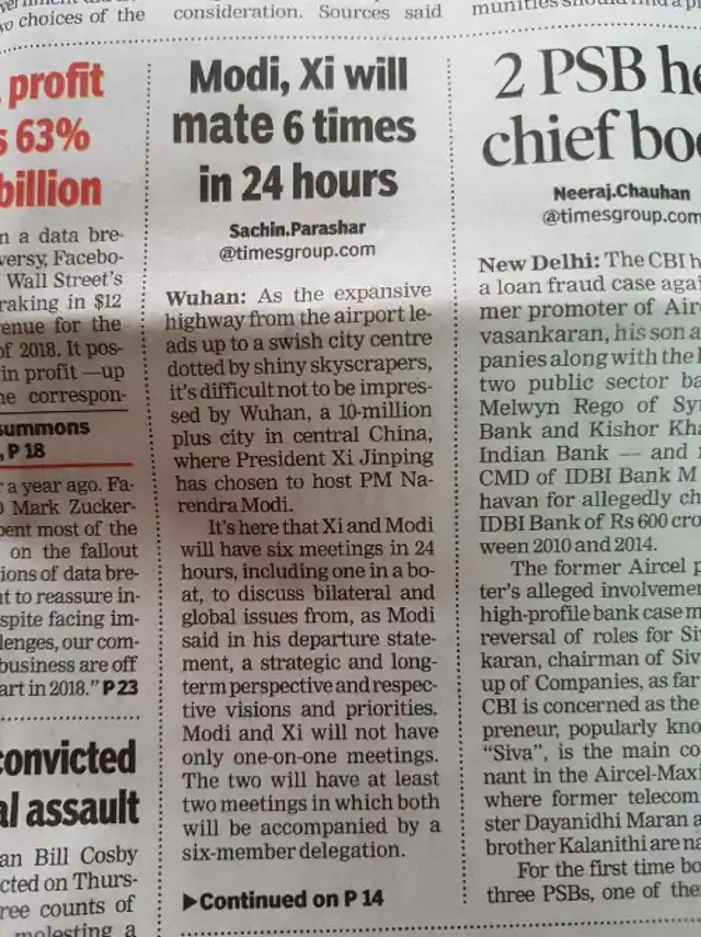 The photoshopped Times Of India headline.
