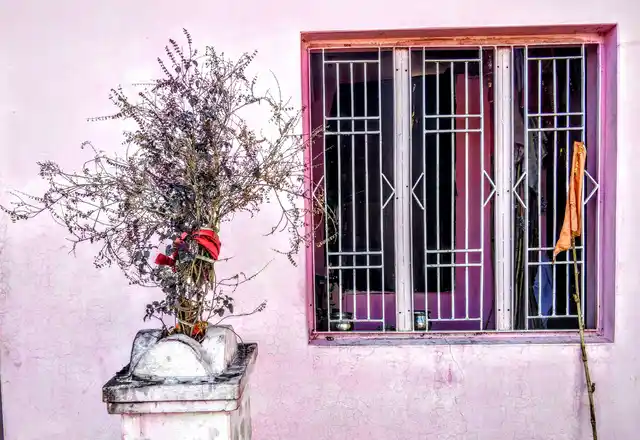 One of the three windows of the Devasthan, where the 8-year Kathua rape victim was confined for six days.