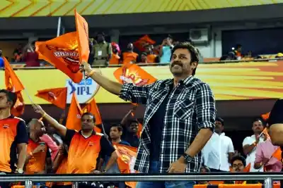 Hyderabad: Actor Venkatesh Daggubati during an IPL 2018 match between Sunrisers Hyderabad and Rajasthan Royals at Rajiv Gandhi International Stadium in Hyderabad on April 9, 2018. (Photo: IANS)