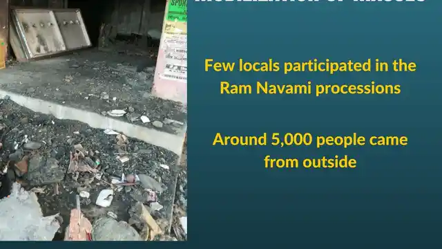 A furniture shop that was burnt in Aurangabad.