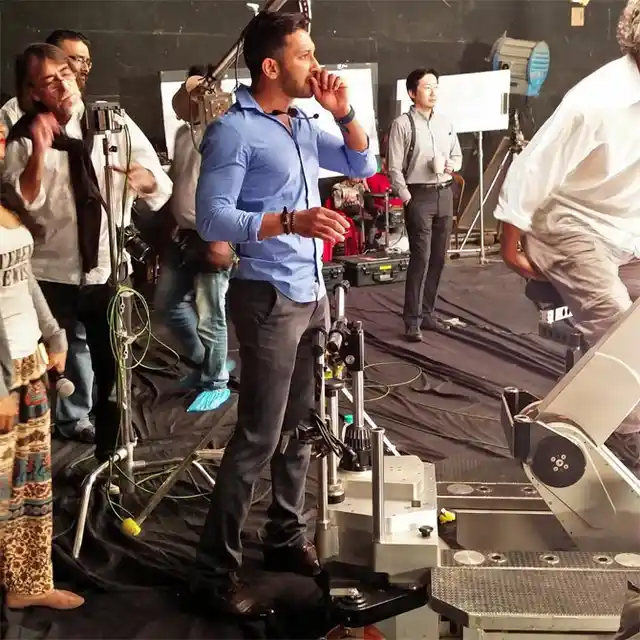 Terence Lewis is full of focus on the sets of a film.