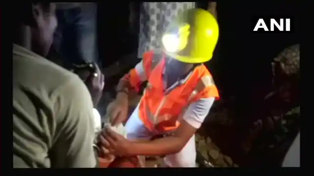 Rescue operations underway at the derailment site.