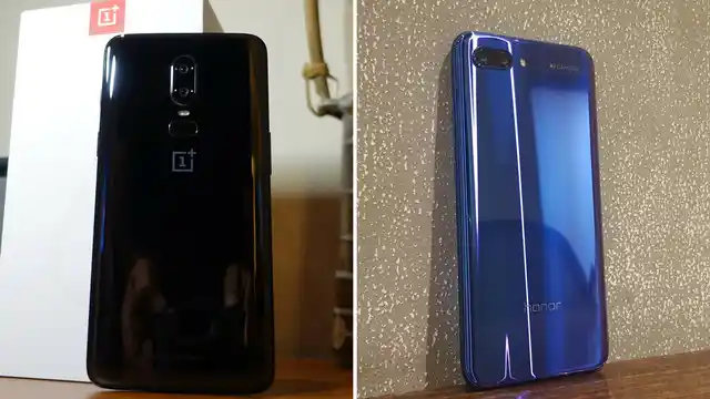Where the OnePlus 6 comes with the fingerprint sensor at the back, the Honor sports it on the front.