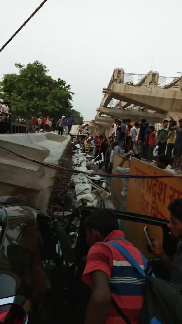 An under construction flyover collapsed in the Cantt area of Varanasi.