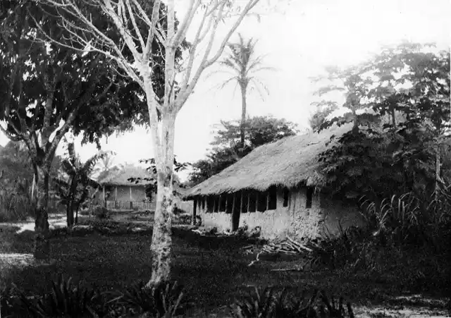 A Belgian river station in The Congo. 