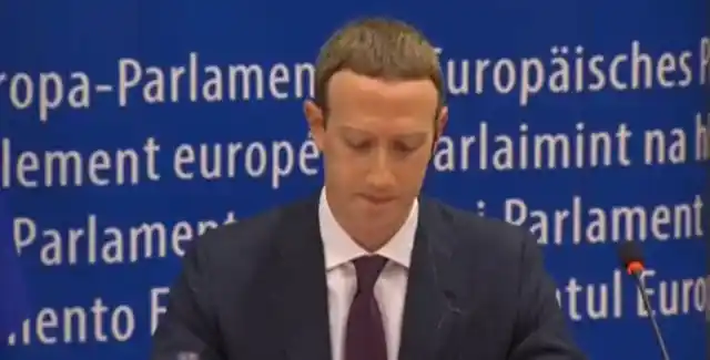 Mark Zuckerberg at the European Parliament. 