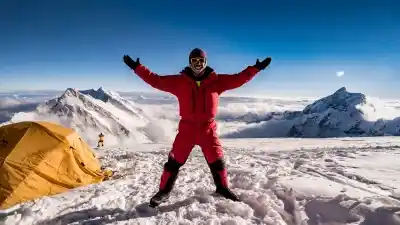 Mountaineer Arjun Vajpai at Camp 4.
