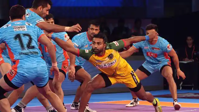 File picture of Monu Goyat in action against Bengal Warriors.