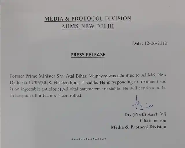 A health bulletin released by AIIMS.